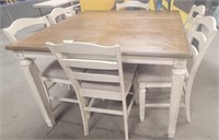 284 - FARM-STYLE TABLE W/ 6 CHAIRS (A138)