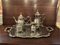 Silver plate, coffee and tea service by Gorham