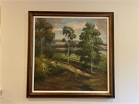 Large modern oil on canvas, nicely framed