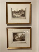 Set of 2 prints of engravings