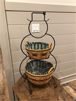 Longaberger snowman with two baskets