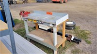 54" Wood Bench with Vise