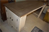 Wooden Desk with Removable Legs and Side Storage