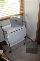 Metal Serving Cart on wheels & File Cabinets (2)
