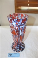 Blow Glass Vase (Red/White/Blue)