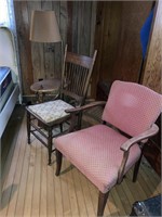 Decorative Chairs & Side Table W/Lamp