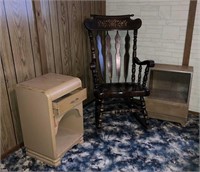 Rocking Chair & Pair Of Night Stands