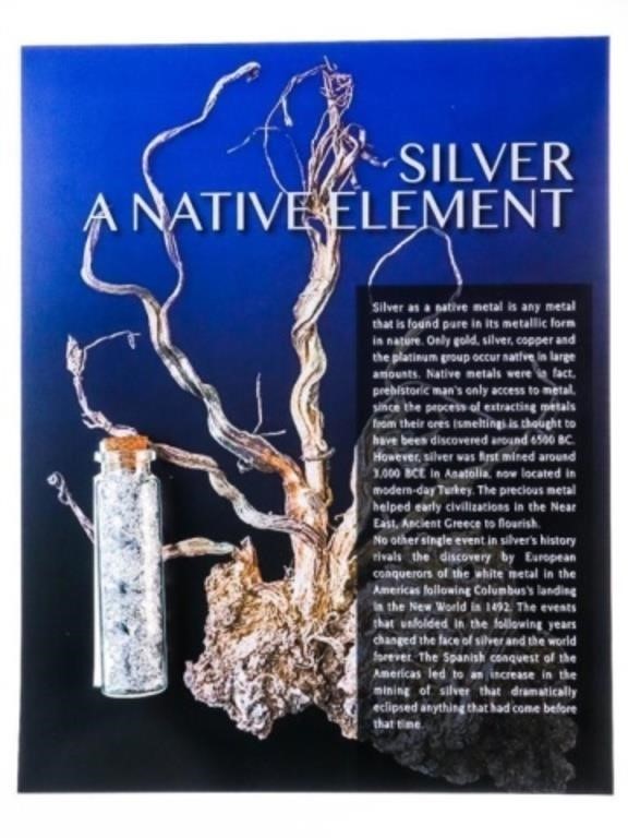 SILVER, A Native Element, Assayers Glass Jar of .9