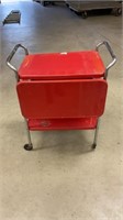 Red serving cart
