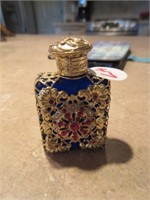Cobalt Bohemia glass (Czech) perfume bottle