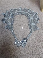 Western FashiionSilver bead and sequin lace shawl