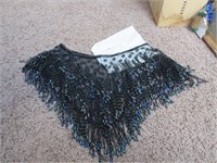 Black lace w/ irridescent bead pullover collar