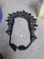 Black bead, sequin and lace shawl/collar