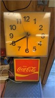 Vintage Coca-Cola clock, appears to work