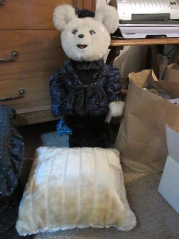 Tilley Collectibles plush bear, faux fur pillow