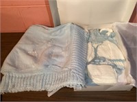 Vintage Baby Blanket and Baby Outfit