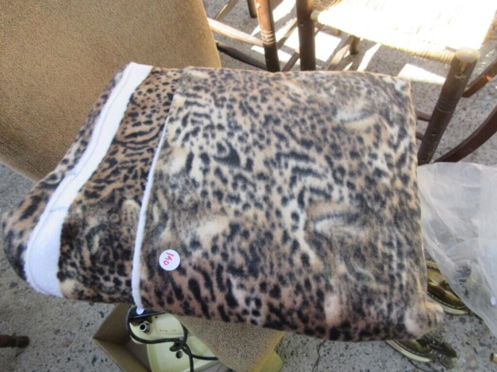 Leopard print fleece fabric
