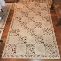 wool cottage style hook rug 5' x 8'