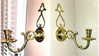 pair lacquered brass wall sconces like Baldwin