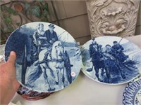Boch blue delft plates w/ horse and carriage scene