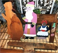 lot of wooden craft cutouts