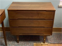 Mid Century Modern Small 3 Drawer Chest by Stanley