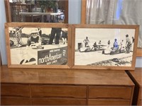 2 Vintage Large Framed Soap Box Derby Photos