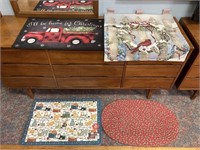 Lot of 3 Doormats and Wall Hanging Tapestry