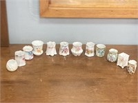 12 Antique Porcelain Toothpick Holders