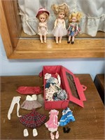 3- Vintage Dolls & Assortment of  Clothes