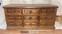 Vintage Wooden Jewelry Dresser Box  7 Fabric