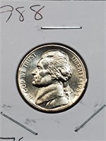 BU 1988 Jefferson Nickel