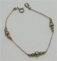 Vintage Sterling Silver Beaded Bracelet