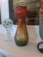 Iridescent Stretch glass vase 12 1/2"