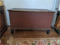 Primitive, dovetailed, painted blanket chest,
