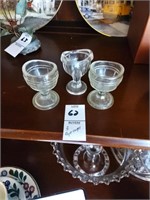 3 vintage Clear Vintage eye wash  cups