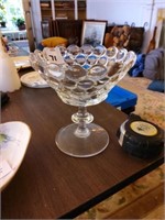 Bubble glass pattern Flared Compote accent Table