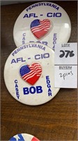 Bob Casey and Edgar AFL-CIO pins. 2
