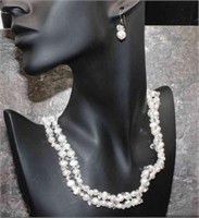 Sterling Silver Necklace & Earrings - 54.6g