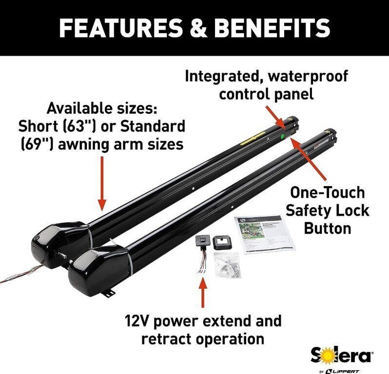 Solera 12V Smart Arm 63" Awning Hardware Kit