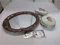 Lovely dresser mirror with pretty boxes