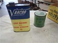(2) Vintage Cans / Vareon Oil & Clover Compound