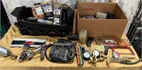 284 - TABLE LOT OF TOOLS, GAUGES & MORE (A152)