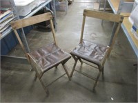 Two Vintage Antique Folding Chairs Great Condition