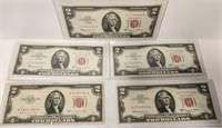 279 - LOT OF 5: $2 US NOTES (167)
