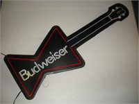 Lighted Budweiser Bowtie Guitar  42x14 inches
