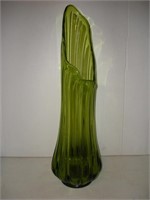 Smith Glass Green Vase  21 inches tall