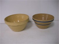 (2) Crock Bowls  10 inches