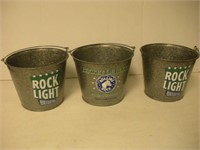 (3) Rock Light Ice buckets  7 inches tall