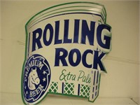 Rolling Rock Metal Sign  35x40 inches